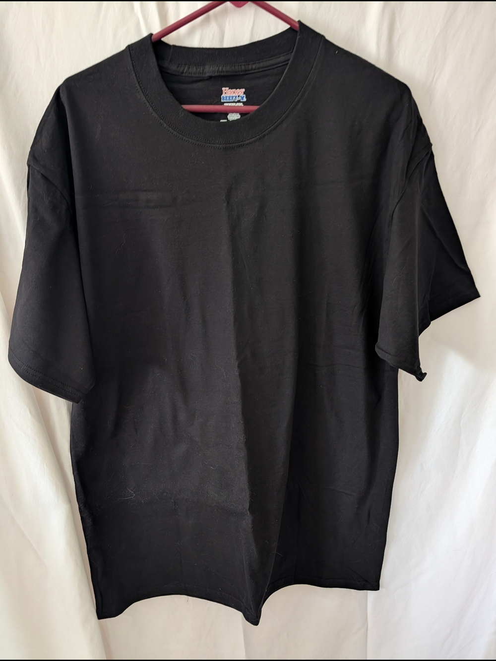 Hanes Black Short Sleeve Crew Neck T-Shirt